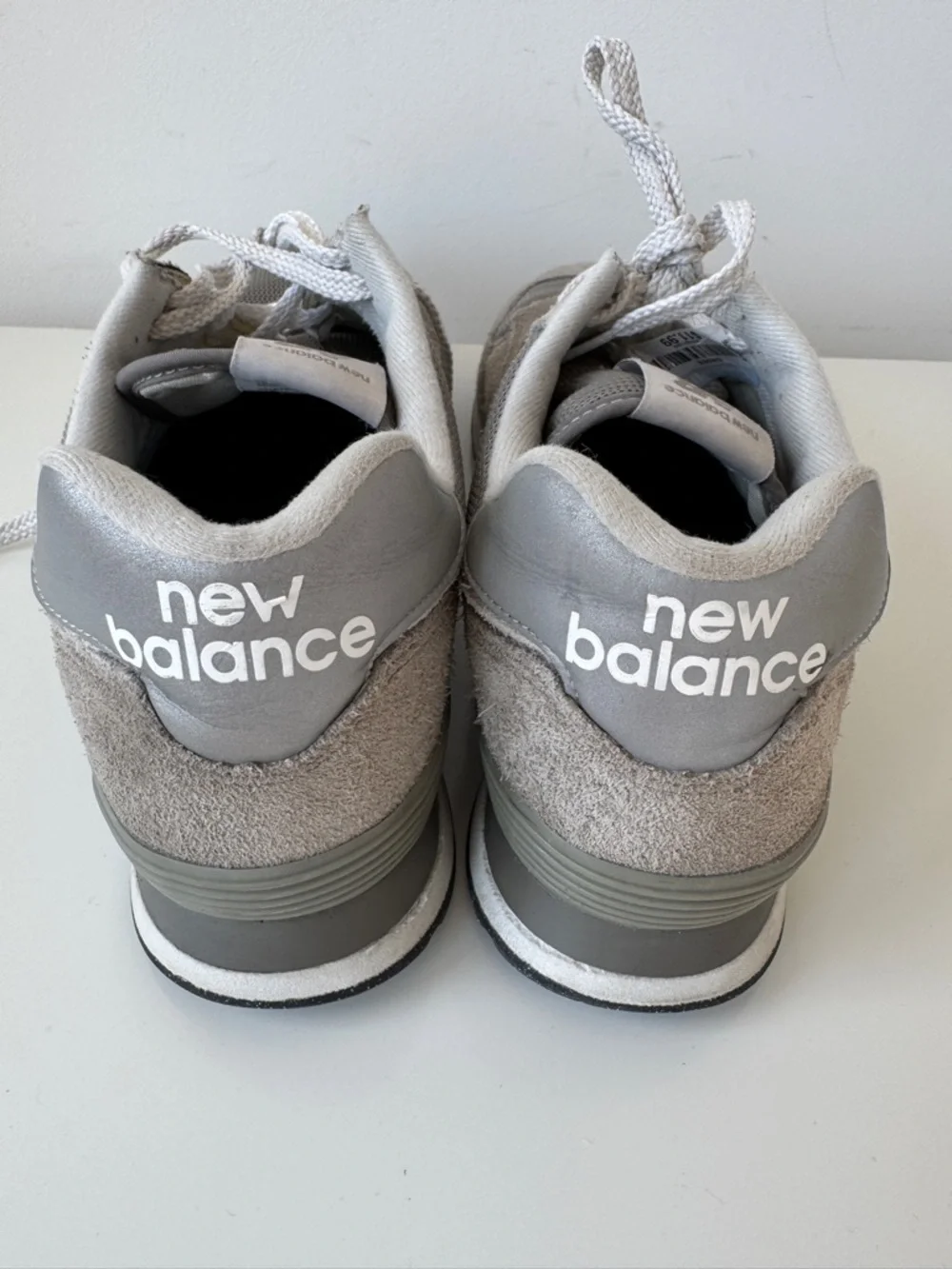 New Balance ML574 White Gray Mesh Suede Sneaker Sz 12 (Runs Small fits 11) Men